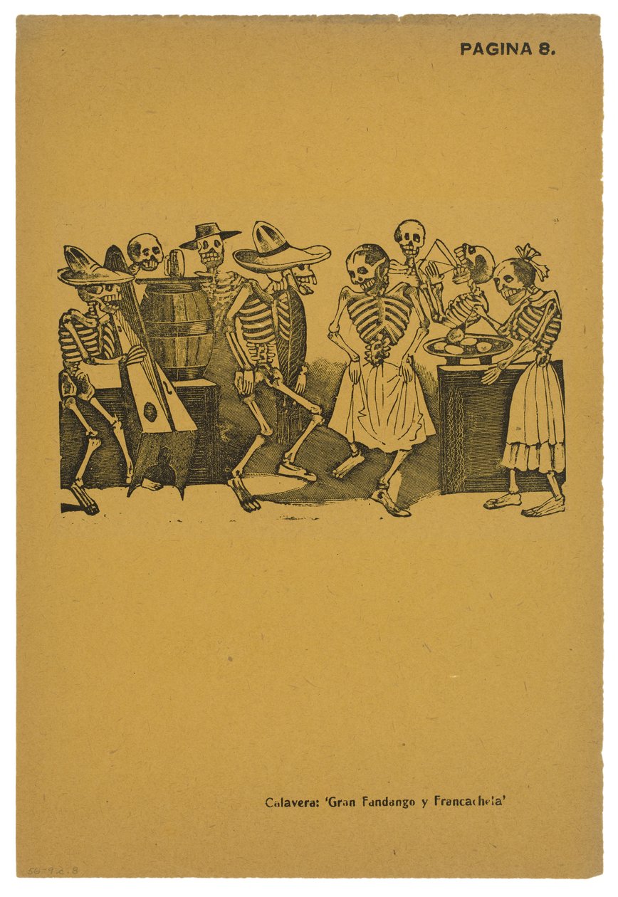 El jarabe de ultratumba, ca 1910, tryckt 1943 (foto-relief etsning med gravyr) av José Guadalupe Posada
