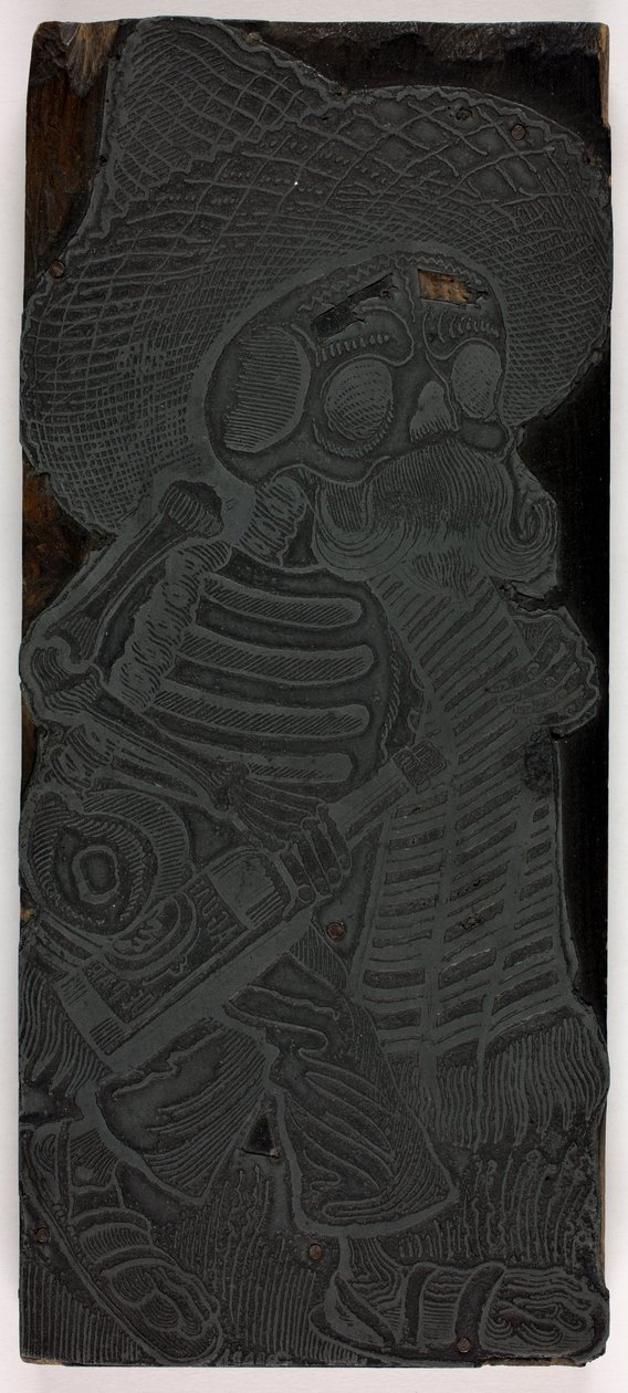Tryckblock för Massornas Calavera, nr 2 av José Guadalupe Posada