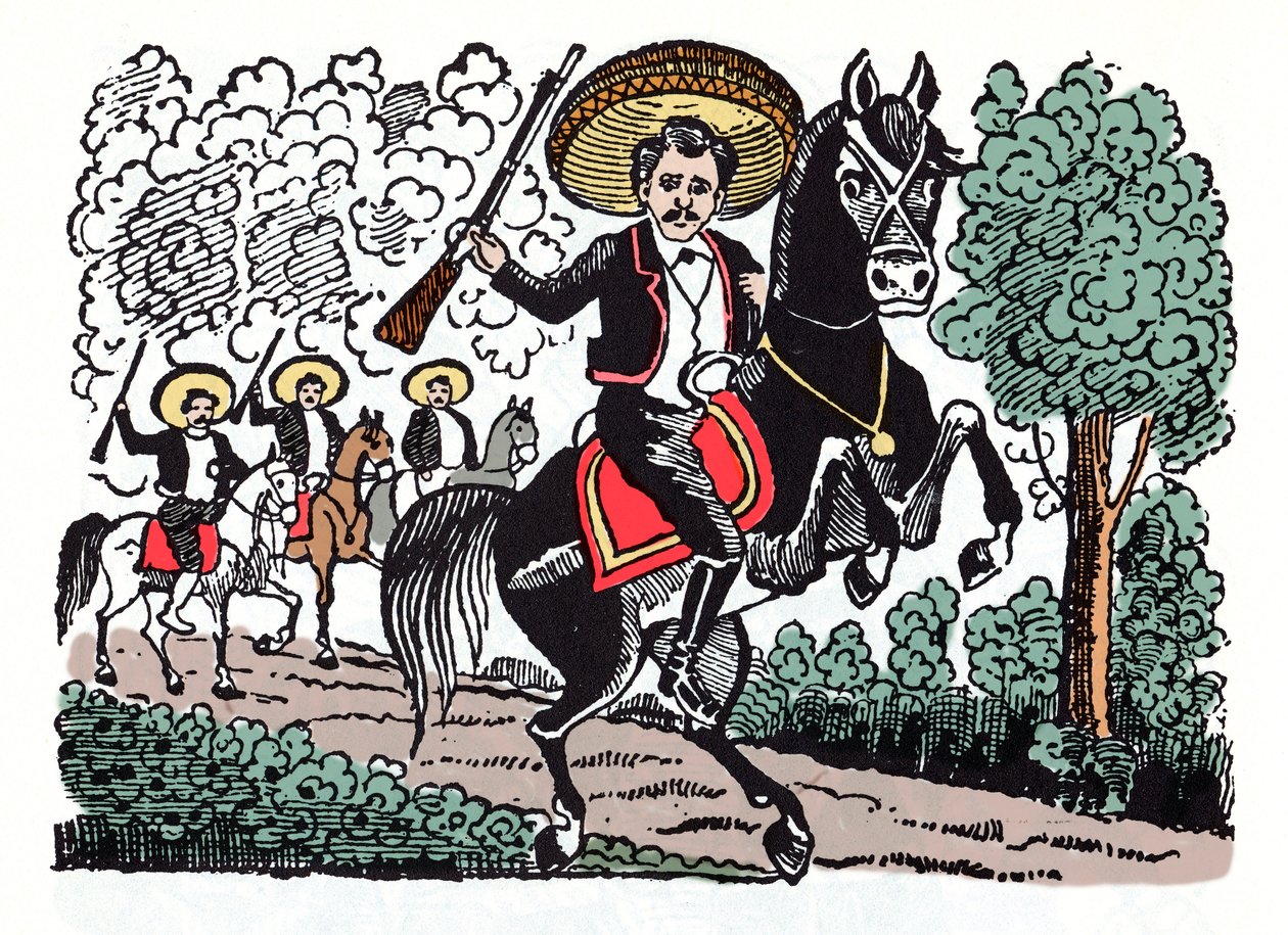 Romero Macario - Den mexikanska revolutionen (1910-1920) Xylografi av Jose Guadalupe Posada (1852-1913) av José Guadalupe Posada