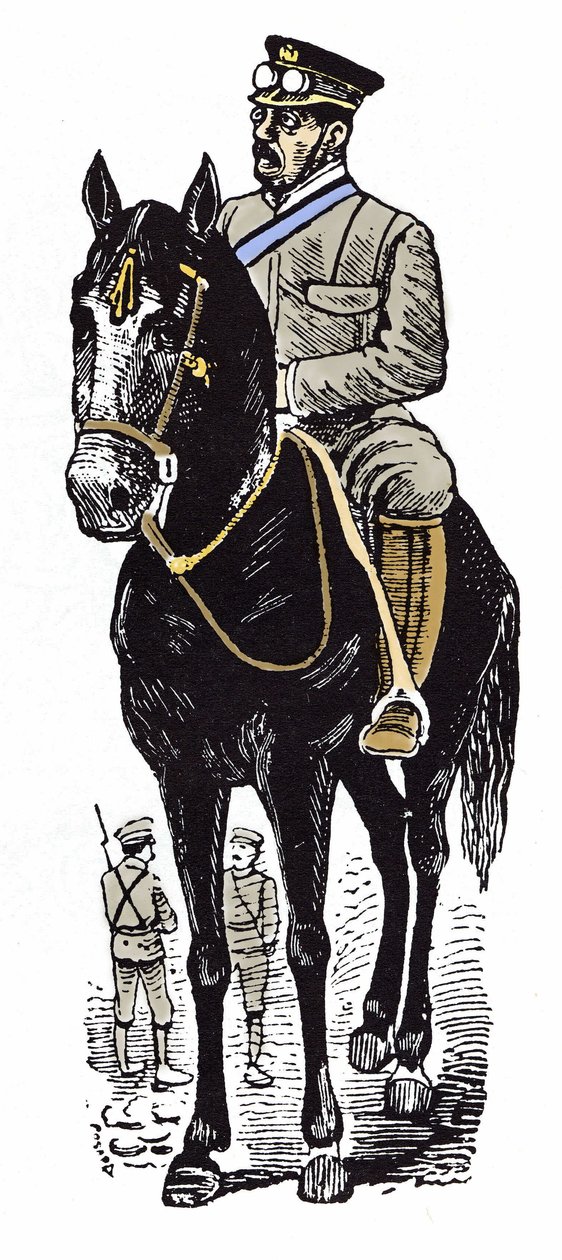 Den mexikanska revolutionen (1910-1920): Porträtt av viktoriansk trädgårdsmästare (1854-1916). Xylografi av Jose Guadalupe Inn (1852-1913). av José Guadalupe Posada