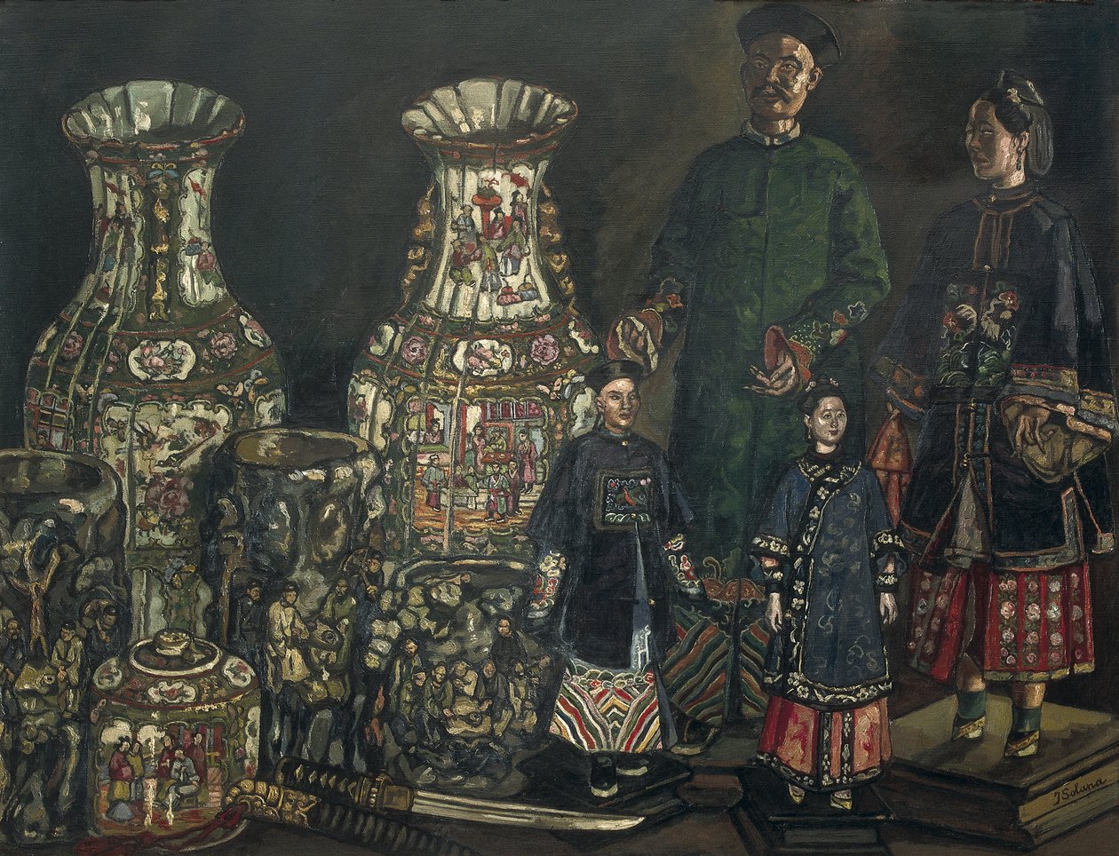 GUTIERREZ SOLANA, Jose (1886-1945). Kineser och vaser. 1927. Expressionism. Olja på duk. Privat samling av Jose Gutierrez Solana
