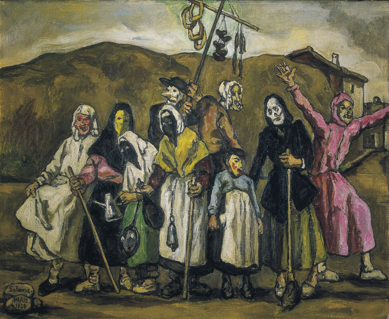 GUTIERREZ SOLANA, Jose (1886-1945). Kostymbal. 1938. Expressionism. Olja på duk. Privat samling av Jose Gutierrez Solana