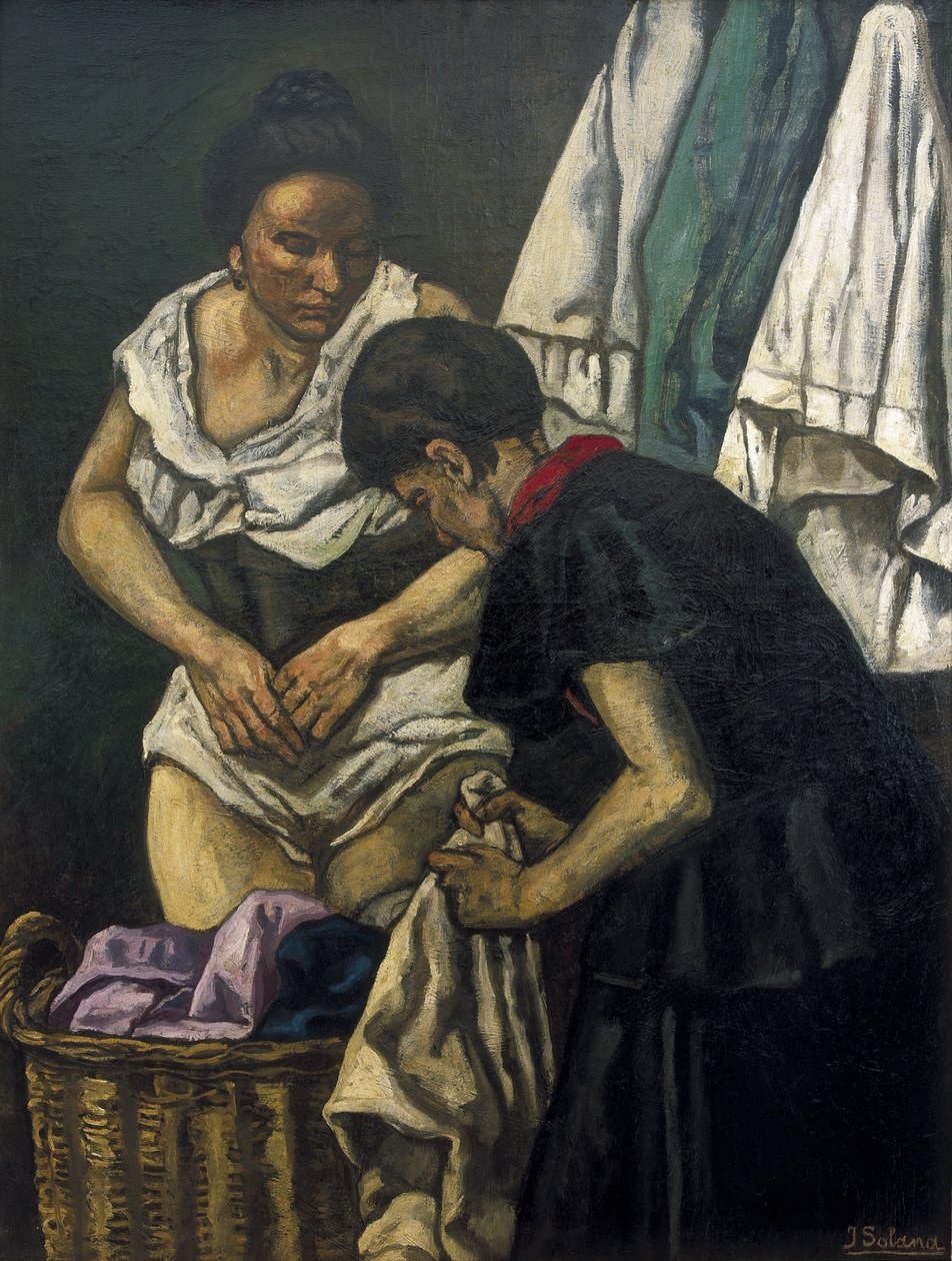 GUTIERREZ SOLANA, Jose (1886-1945). Tvätterskorna. 1931. Samtida konst. Olja på duk. Privat samling av Jose Gutierrez Solana