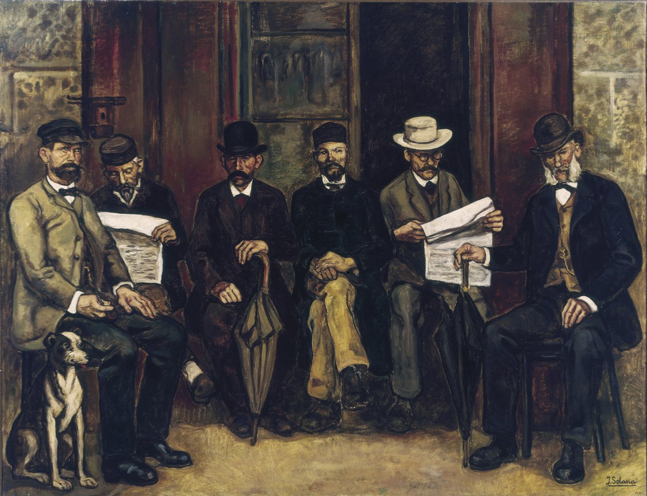 Apotekets möte. 1934 (olja på duk) av Jose Gutierrez Solana