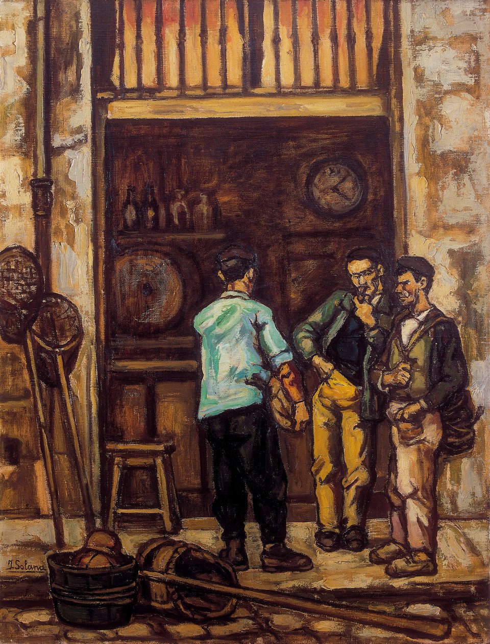 Tavernan i Santander (Spanien) 1944-1945 (olja på duk) av Jose Gutierrez Solana