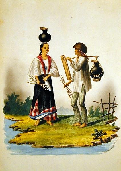 Mjölksäljare, från "The Flebus Album of Views In and Around Manila", ca 1845 (akvarell på papper) av Jose Honorato Lozano