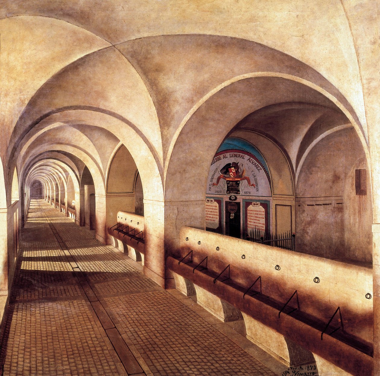 Stallet på slottet San Fernando de Figuieres, belägring av fransmännen 1809, under det spanska frihetskriget (1808-1814), dörren till vänster är den till Mariano Alvarez de Castros fängelse (1749-1810) , officer och militärguvernör i G av Jose Lafita y Blanco