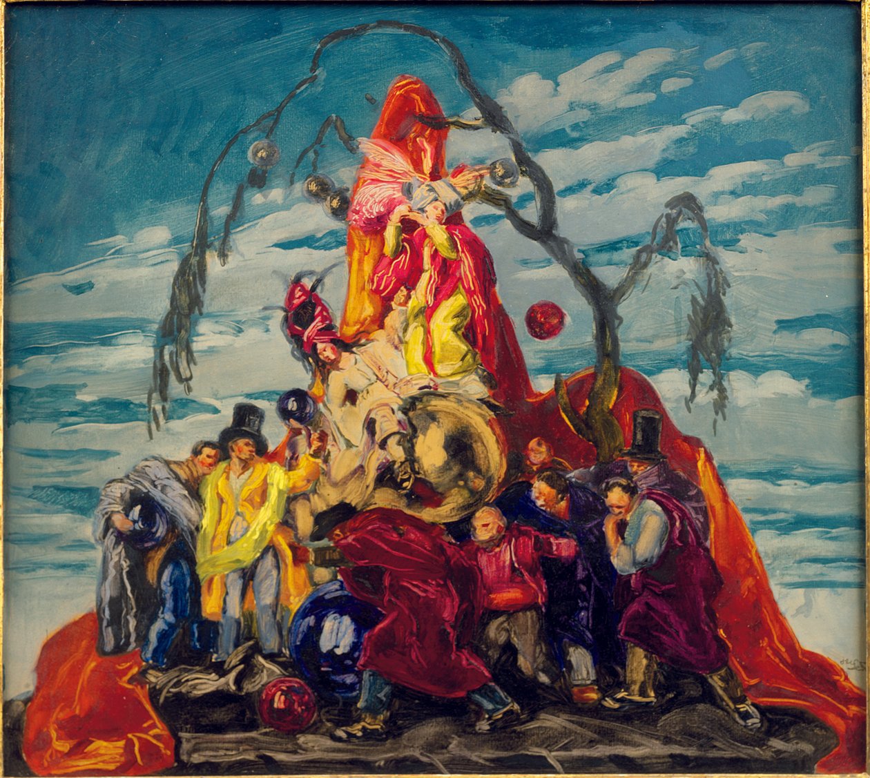 Förberedande studie för en gobeläng, ca 1922-24 (olja på papper nedlagd ombord) av Jose Maria Sert y Badia