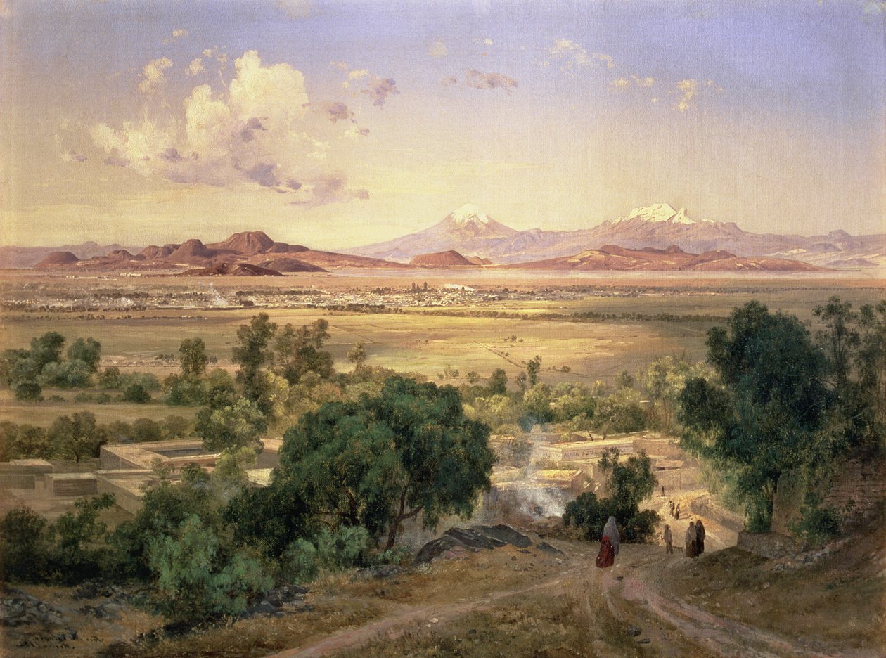 Mexikos dal från Low Ridge of Tacubaya av José María Velasco