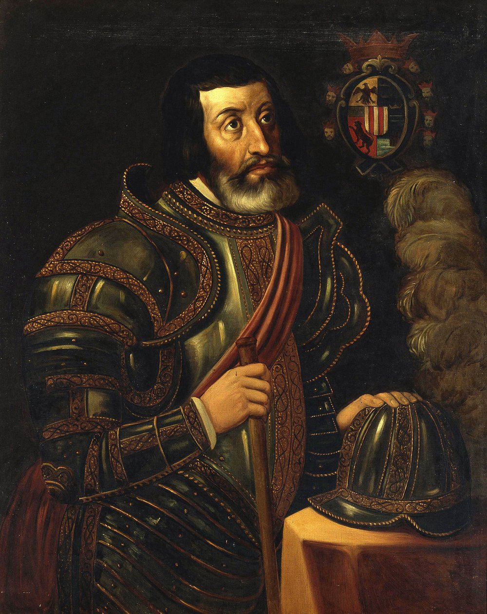 Porträtt av Fernand Cortes (Hernan Cortez av José Salomé Pina