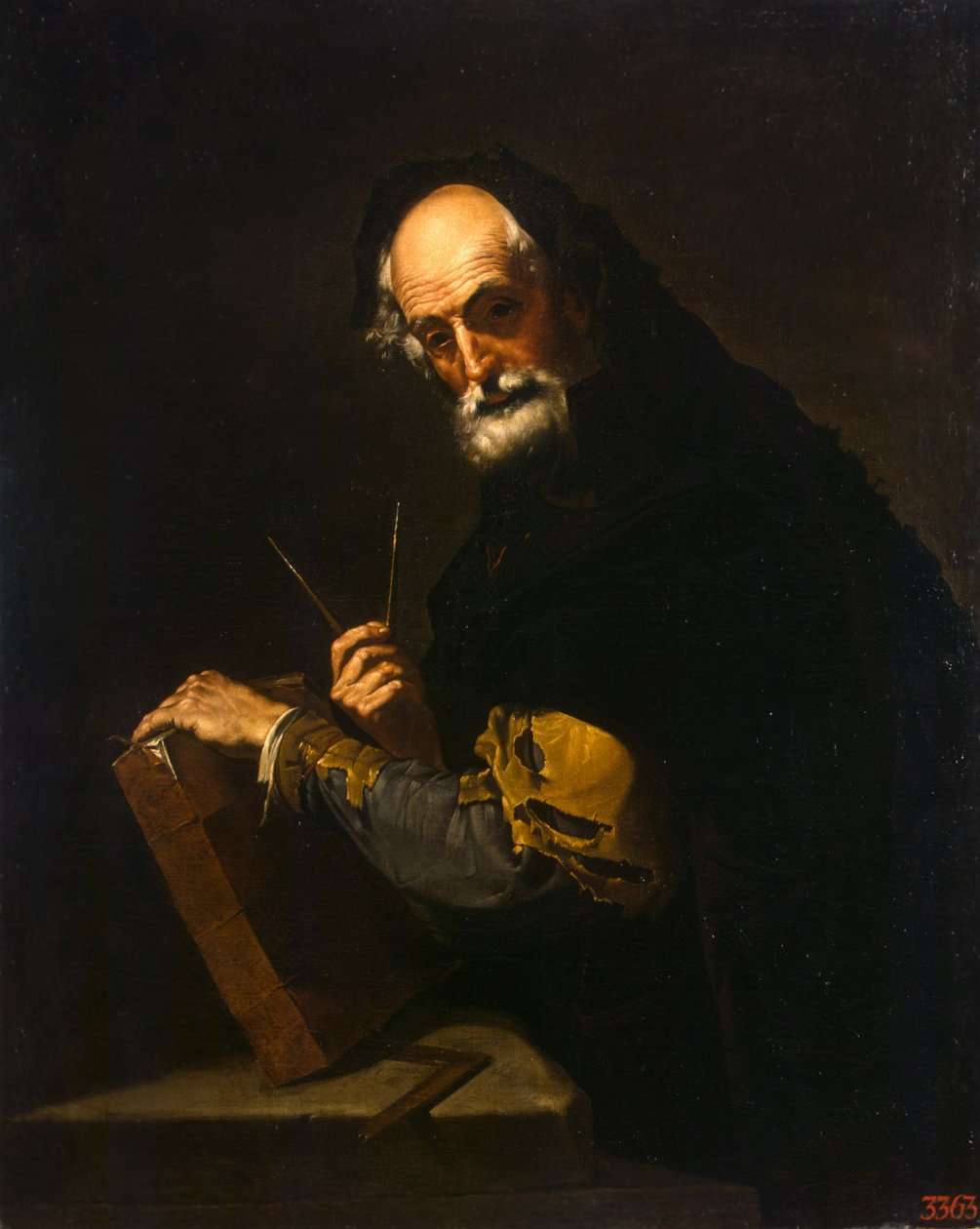 Filosof med en bok, en kompass och goniometer, 1630 av Jose de Ribera