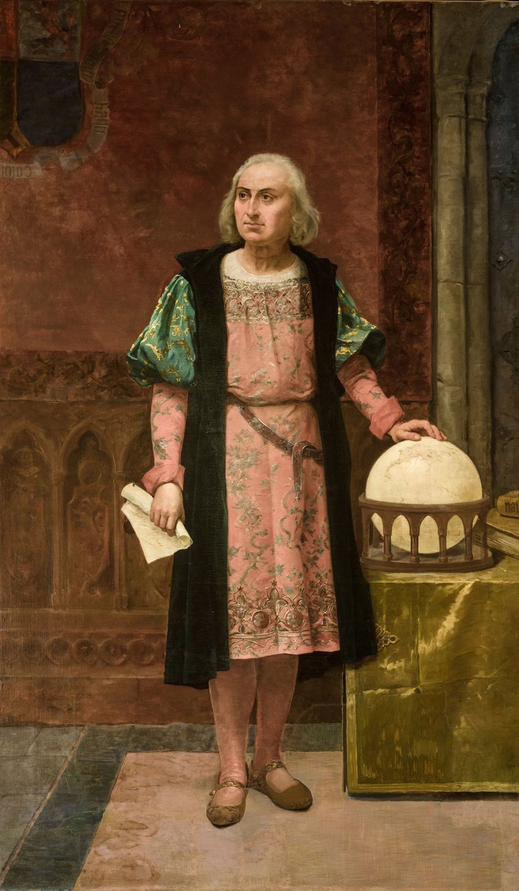 Porträtt av Christopher Columbus av Jose de la Vega Marrugal