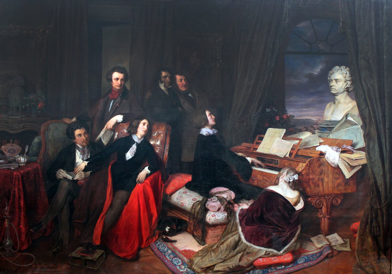 Liszt vid pianot av Josef Danhauser