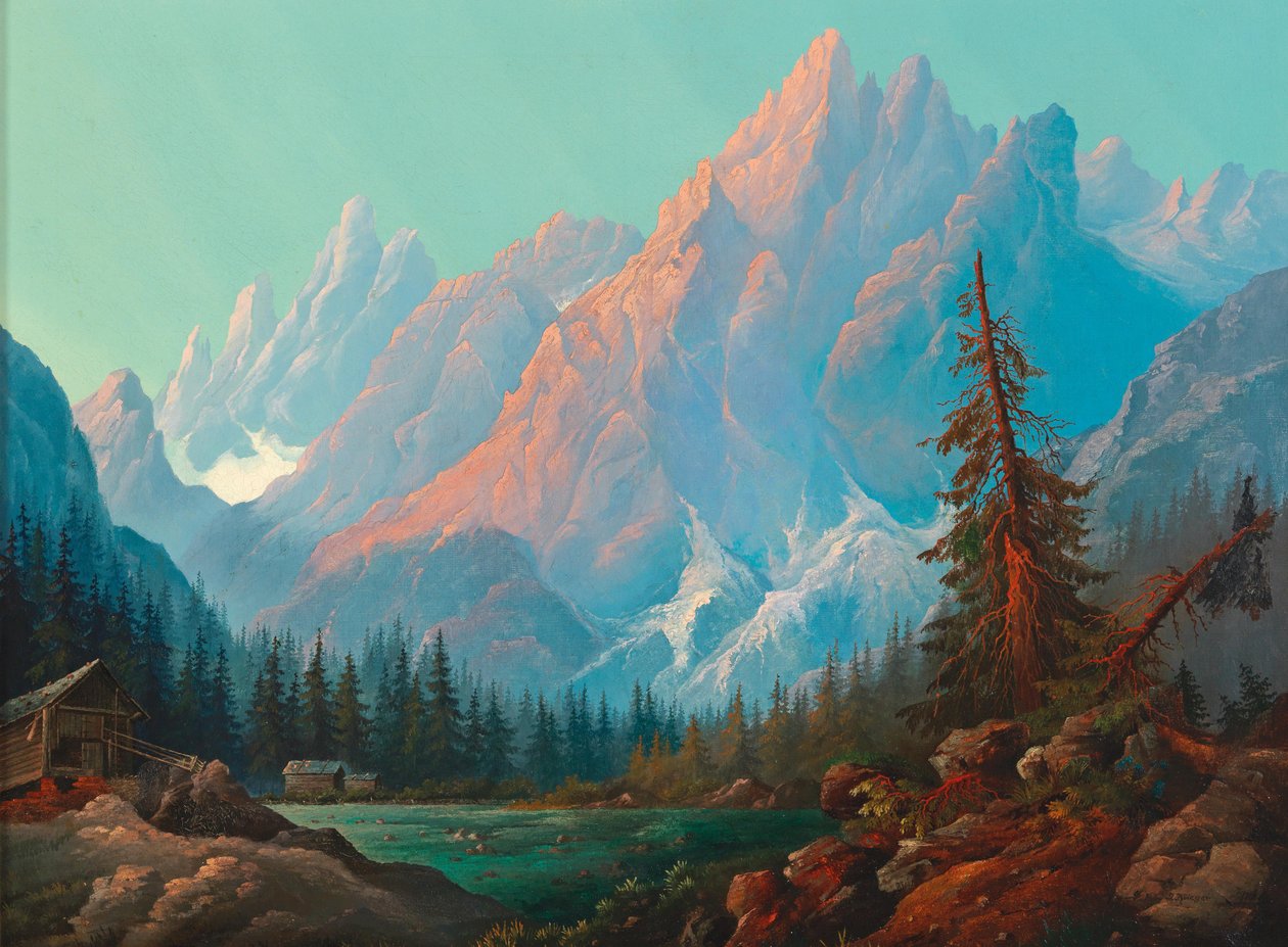 Hochgebirge mit Firn und See av Josef Krieger