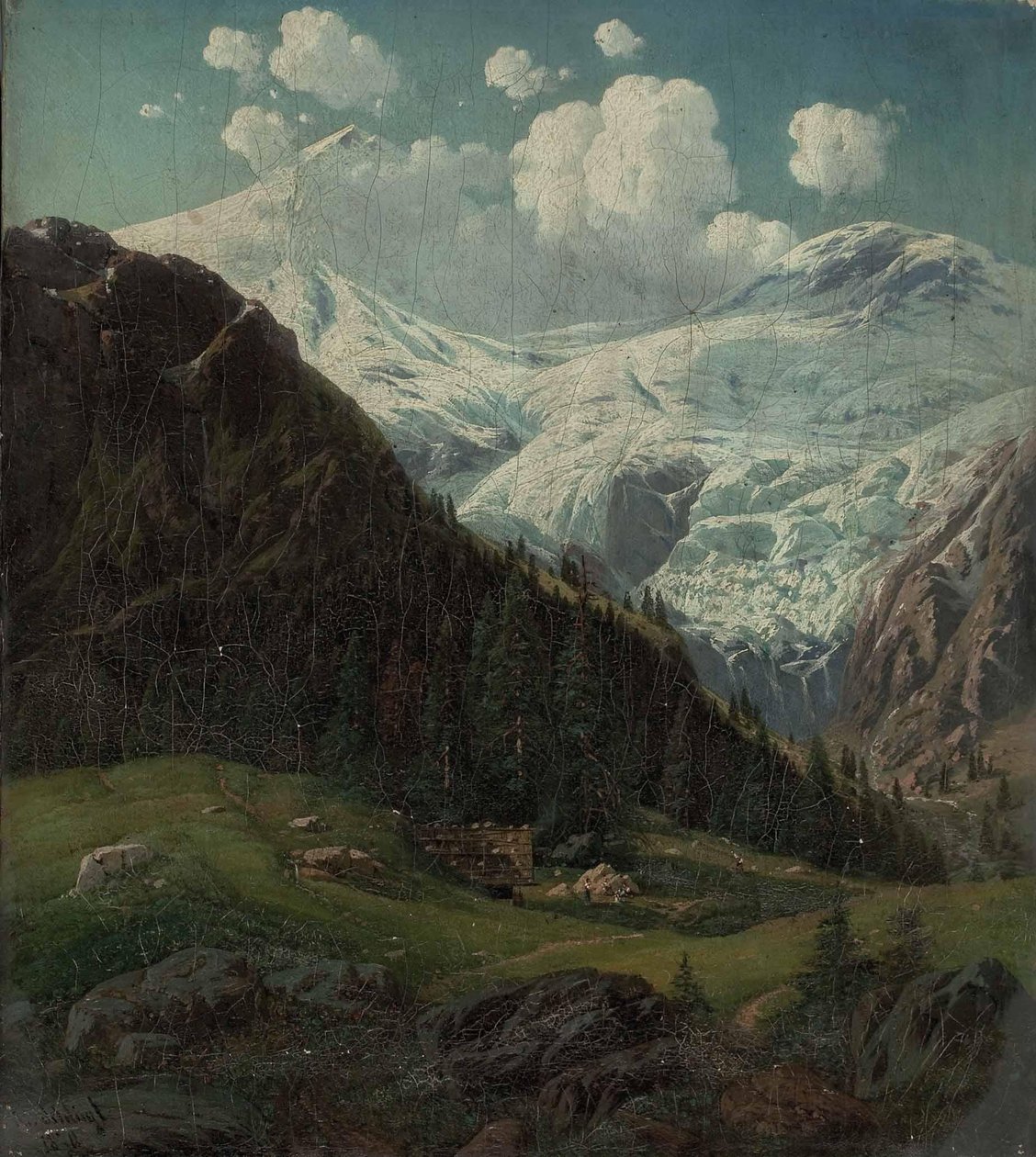  Tiroler Hochalm mit Blick auf den Hintertuxer Gletscher av Josef von Schlogl