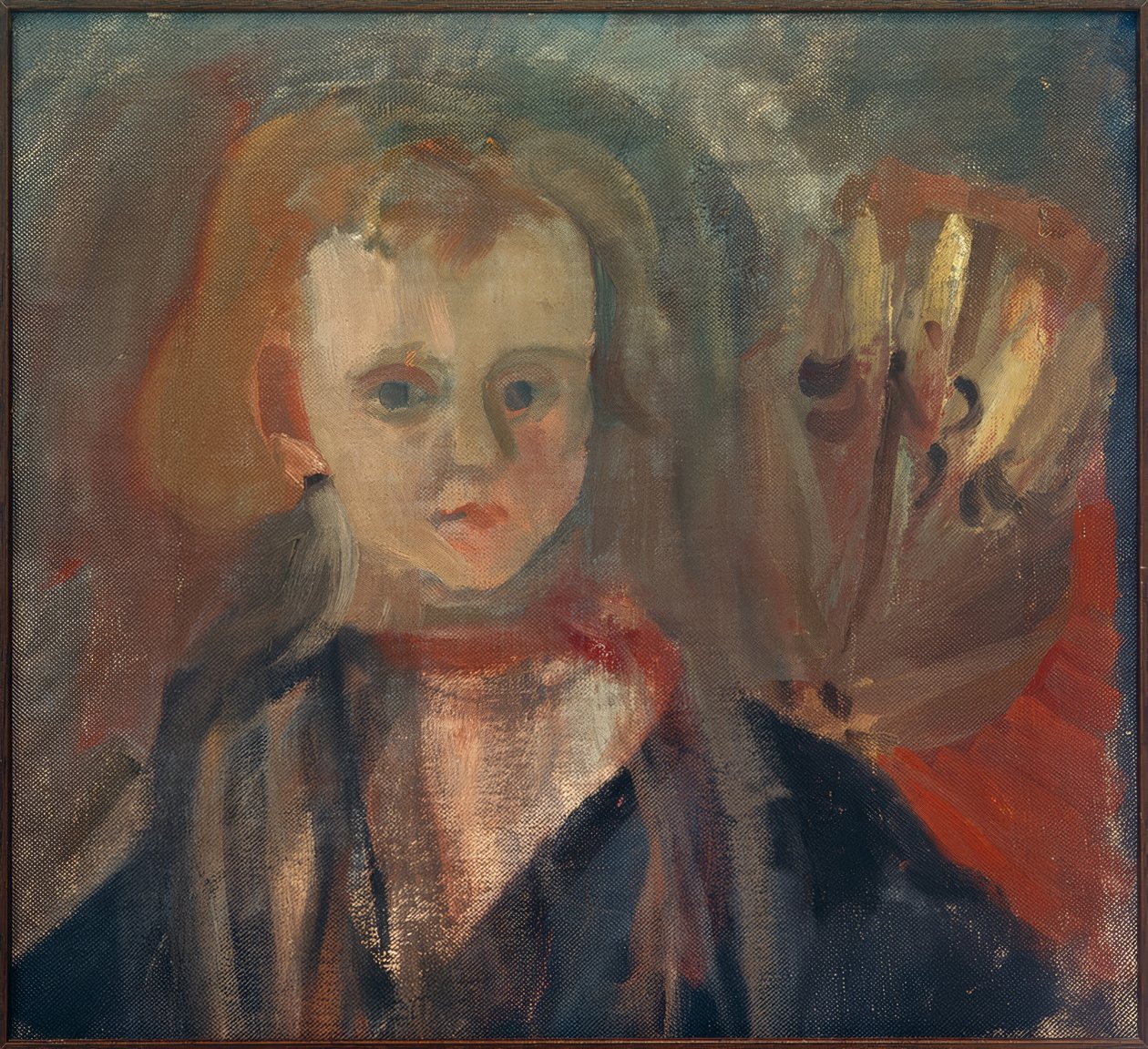 Porträtt av ett barn med en blomma av Josef Alfons Wirth