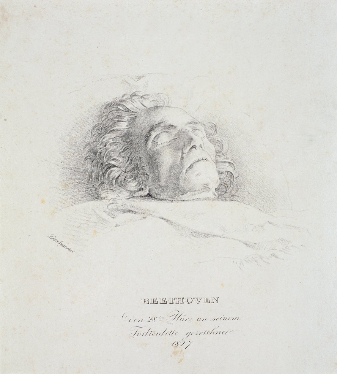 Ludwig van Beethoven (1770-1827) på sin dödsbädd, 28 mars 1827 av Josef Danhauser