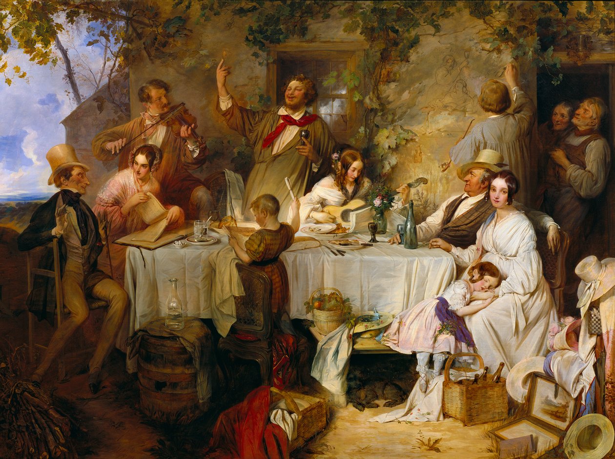 vin, kvinnor och sång av Josef Danhauser