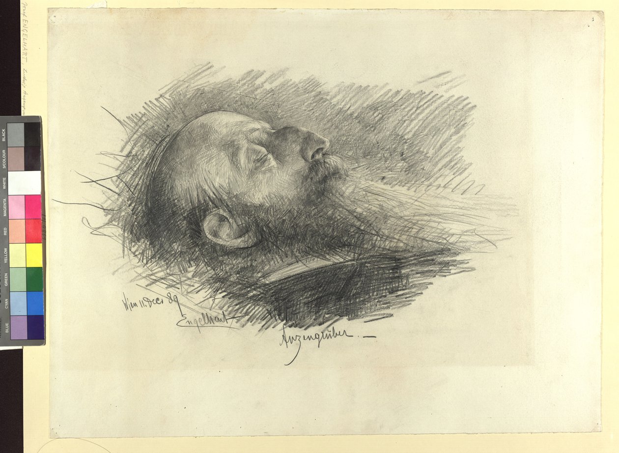 Ludwig Anzengruber på dödsbädden av Josef Engelhart