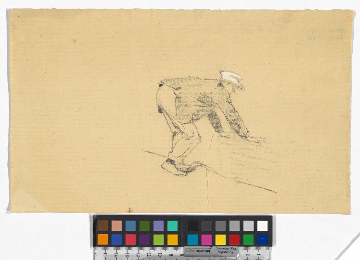 Studie eines Mannes mit Boot av Josef Engelhart