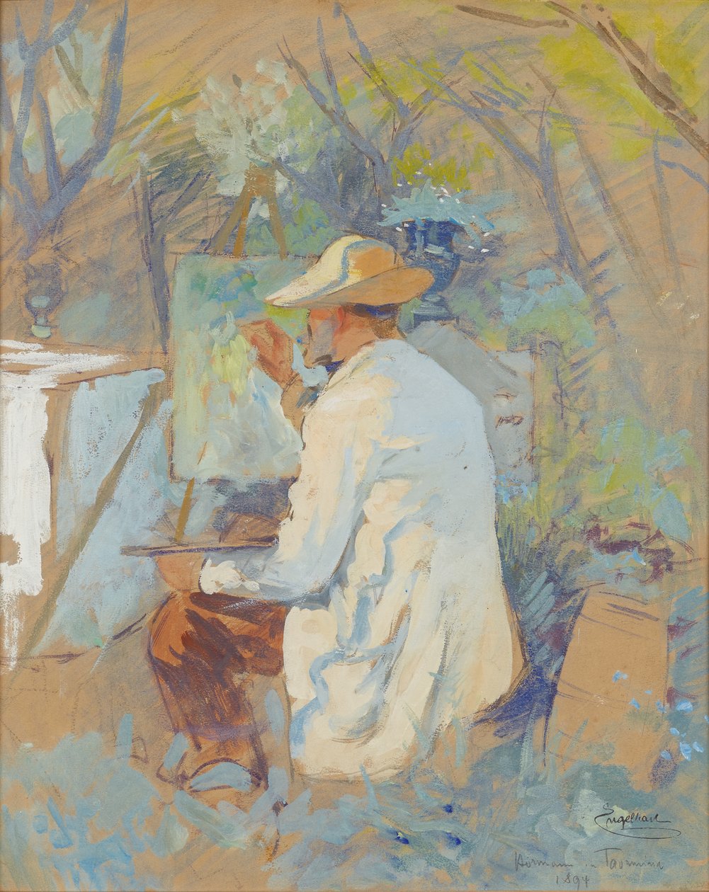 Theodor von Hörmann målar i Taormina av Josef Engelhart
