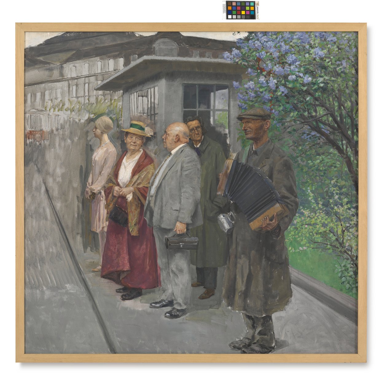 Väntar på linje 2 (spårvagnshållplats) av Josef Engelhart