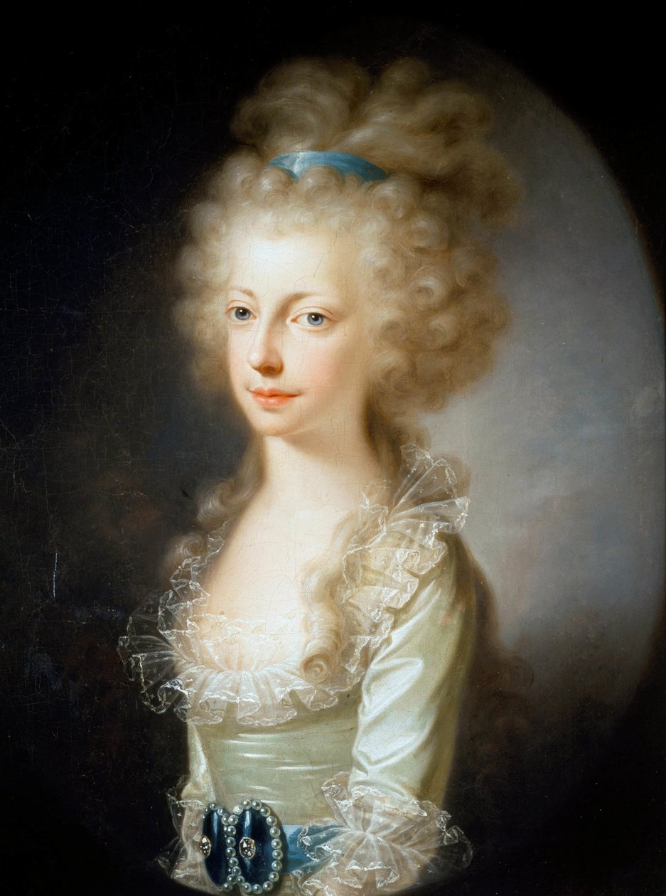 Porträtt av ärkehertiginnan Maria Clementina av Österrike 1777-1801, 1796. av Josef Hickel