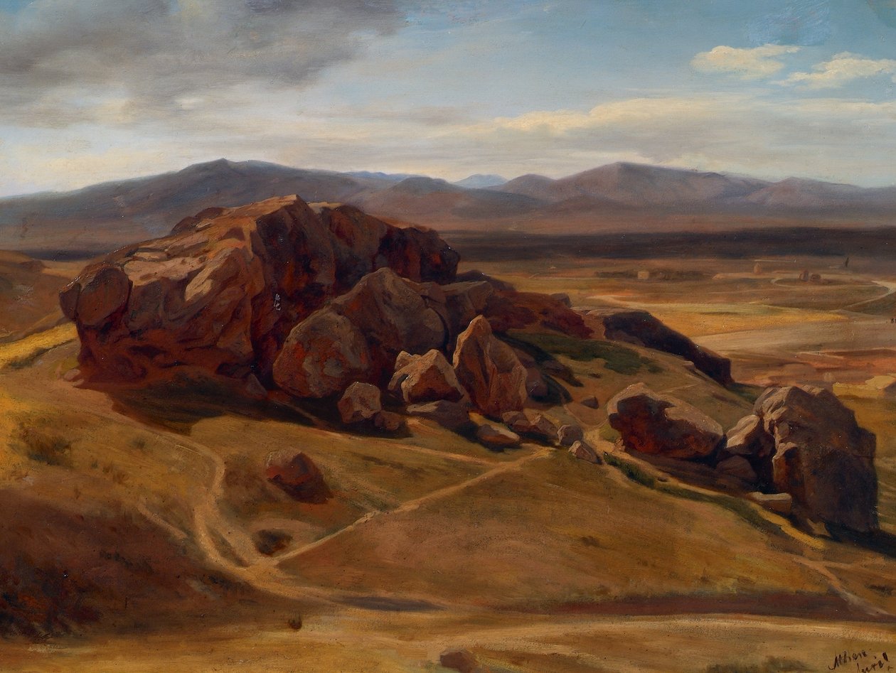 Bergslandskap nära Aten ("Areopag") av Josef Hoffmann