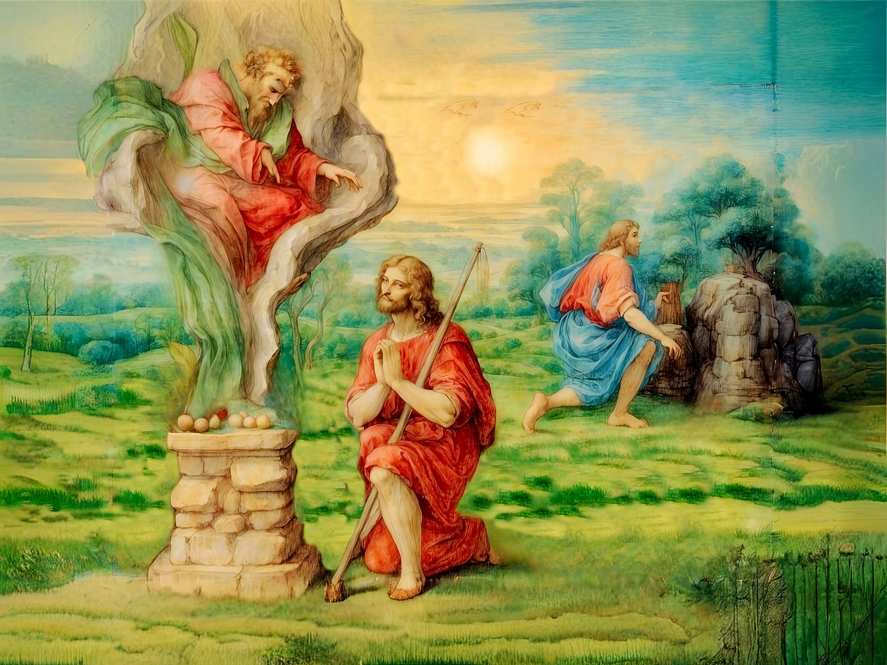 A1_Genesis_12- Offret av Kain och Abel av Josef Johann Michel
