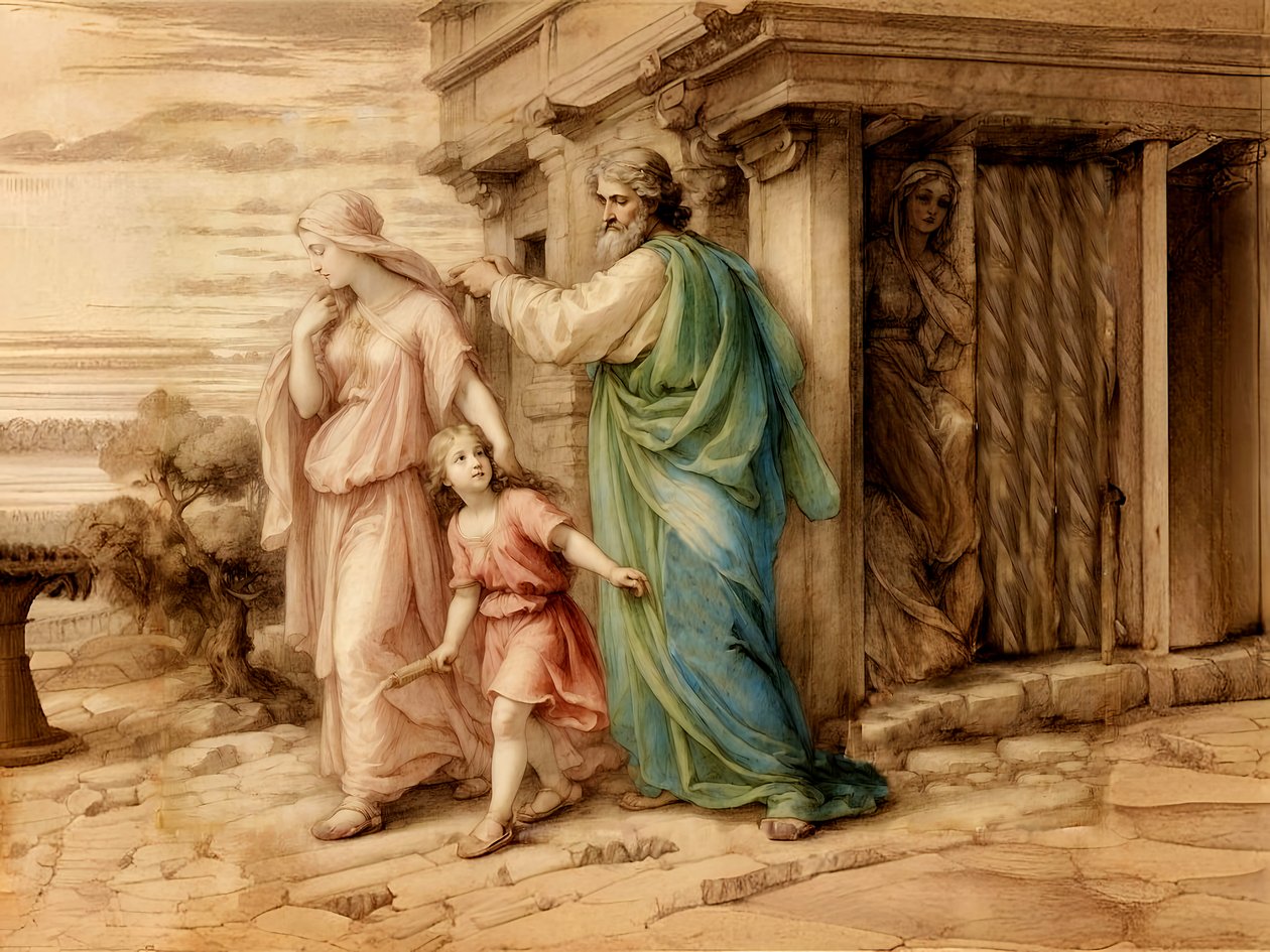 A1_Genesis_27-Hagar och Ismael bortskickade av Josef Johann Michel