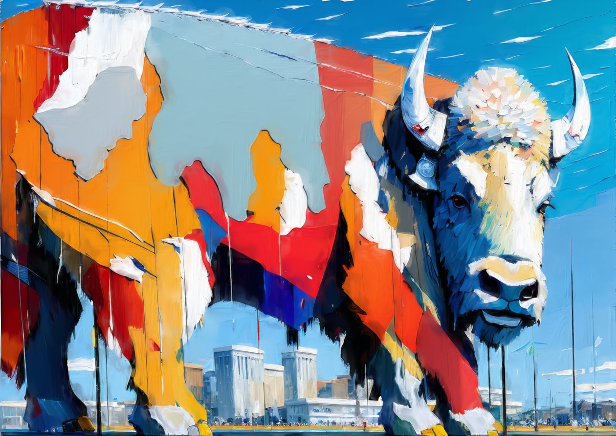 Djur: buffel 1 av Josef Johann Michel