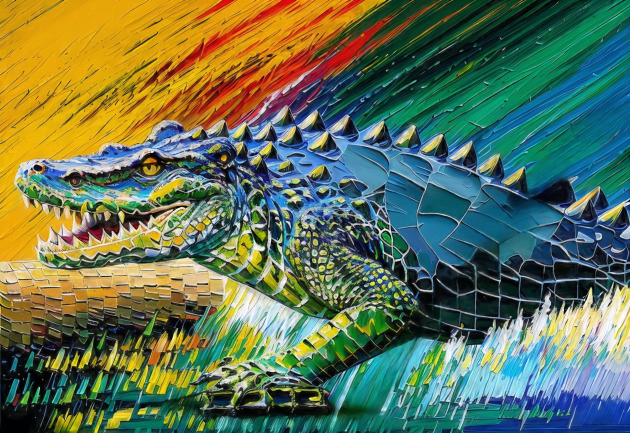 Djur krokodil_2 av Josef Johann Michel