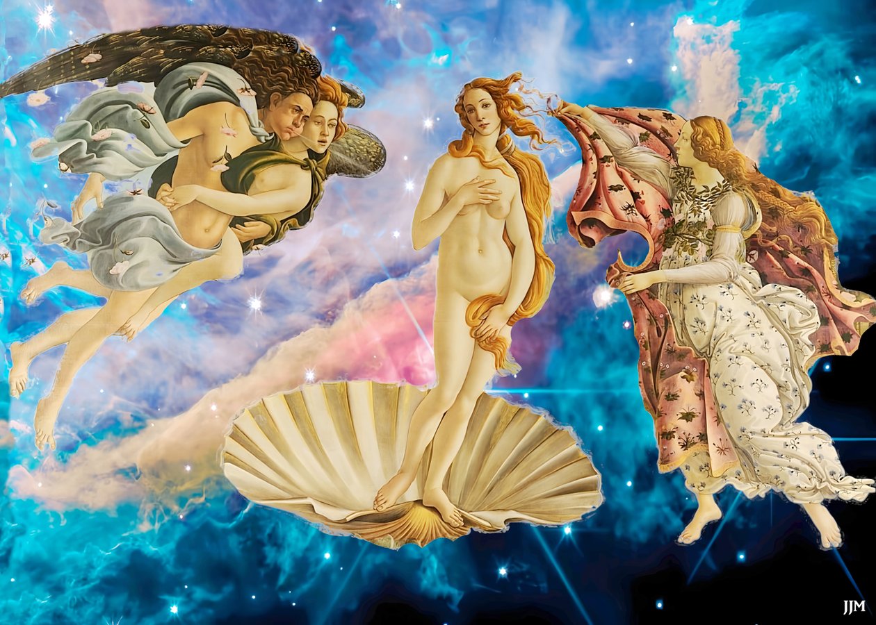 JJM-återskapa: Botticelli-S_ Venus födelse+JWST av Josef Johann Michel