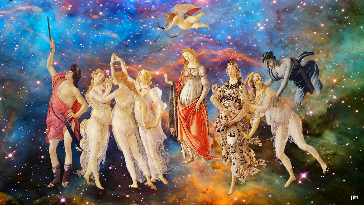 JJM-återskapa: Botticelli-S_La Primavera+JWST av Josef Johann Michel