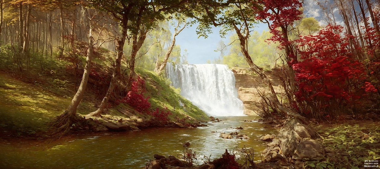 JJM återskapar Bierstadt-A: Minnehaha Falls av Josef Johann Michel