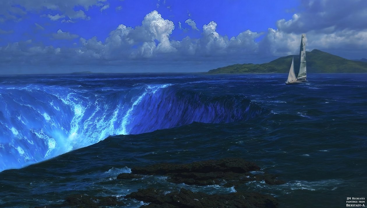 JJM återskapar Bierstadt-A: Niagara Falls (med segelfartyg) av Josef Johann Michel