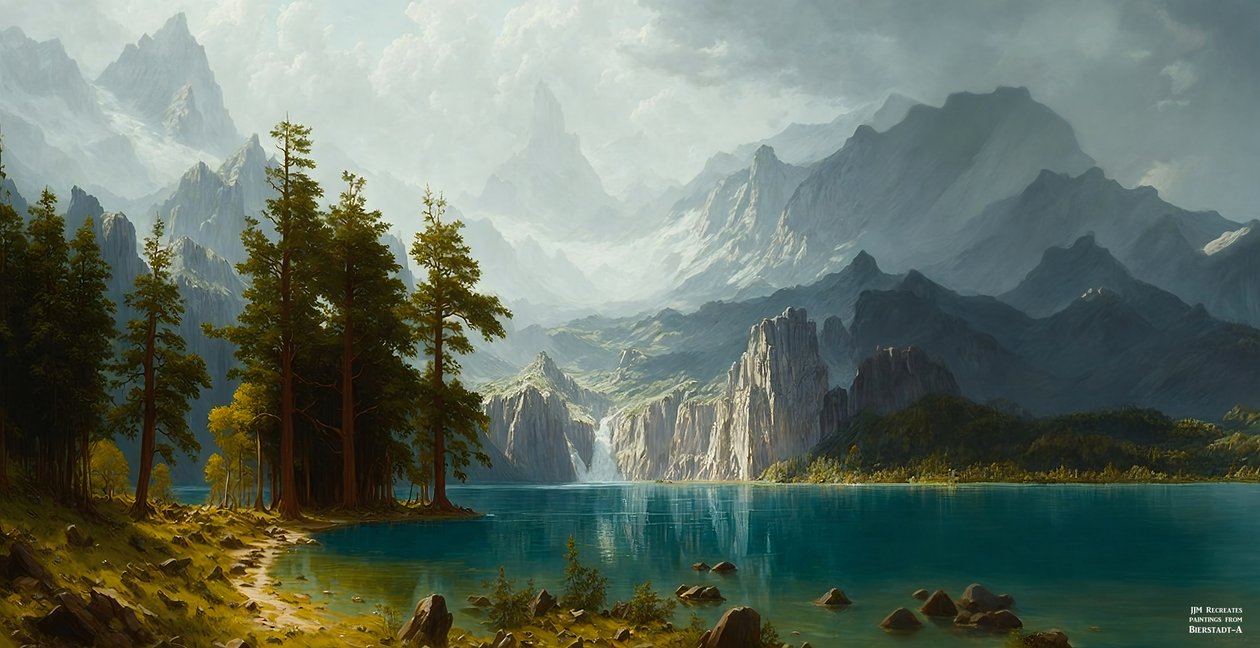 JJM återskapar Bierstadt-A: Sierra Nevada (Panorama) av Josef Johann Michel
