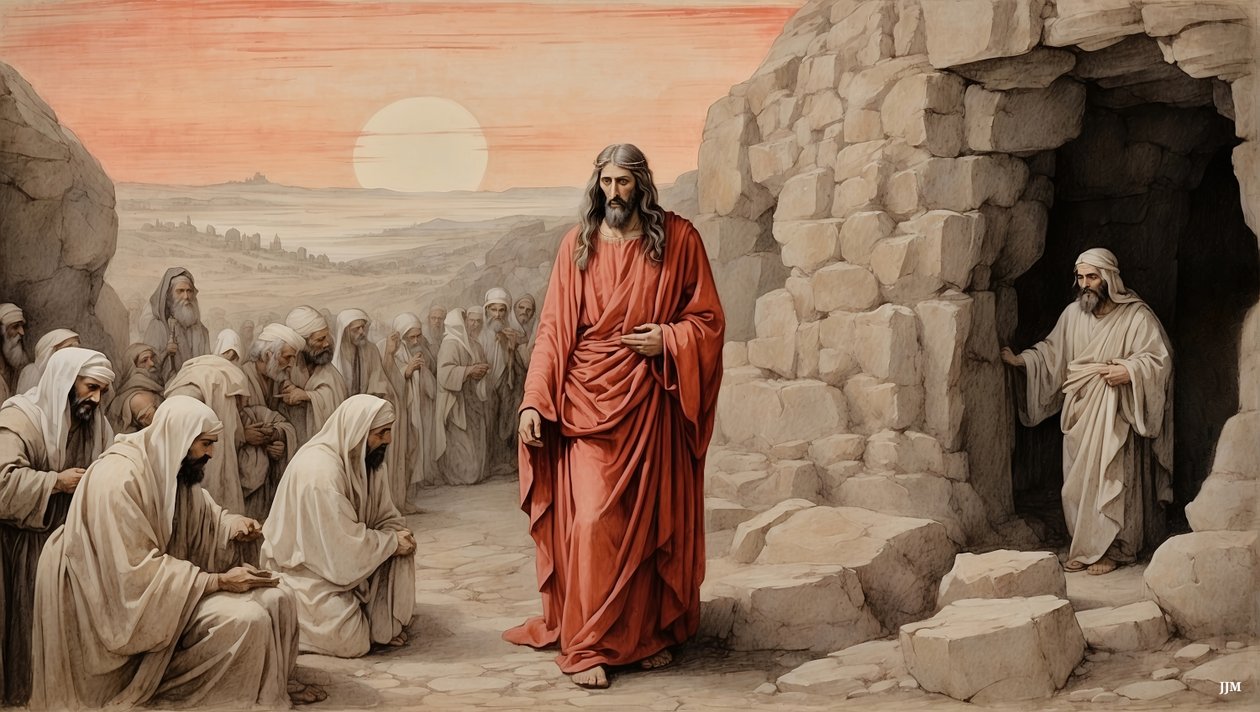 Jesus_uppväcker Lasarus från de döda_01 av Josef Johann Michel