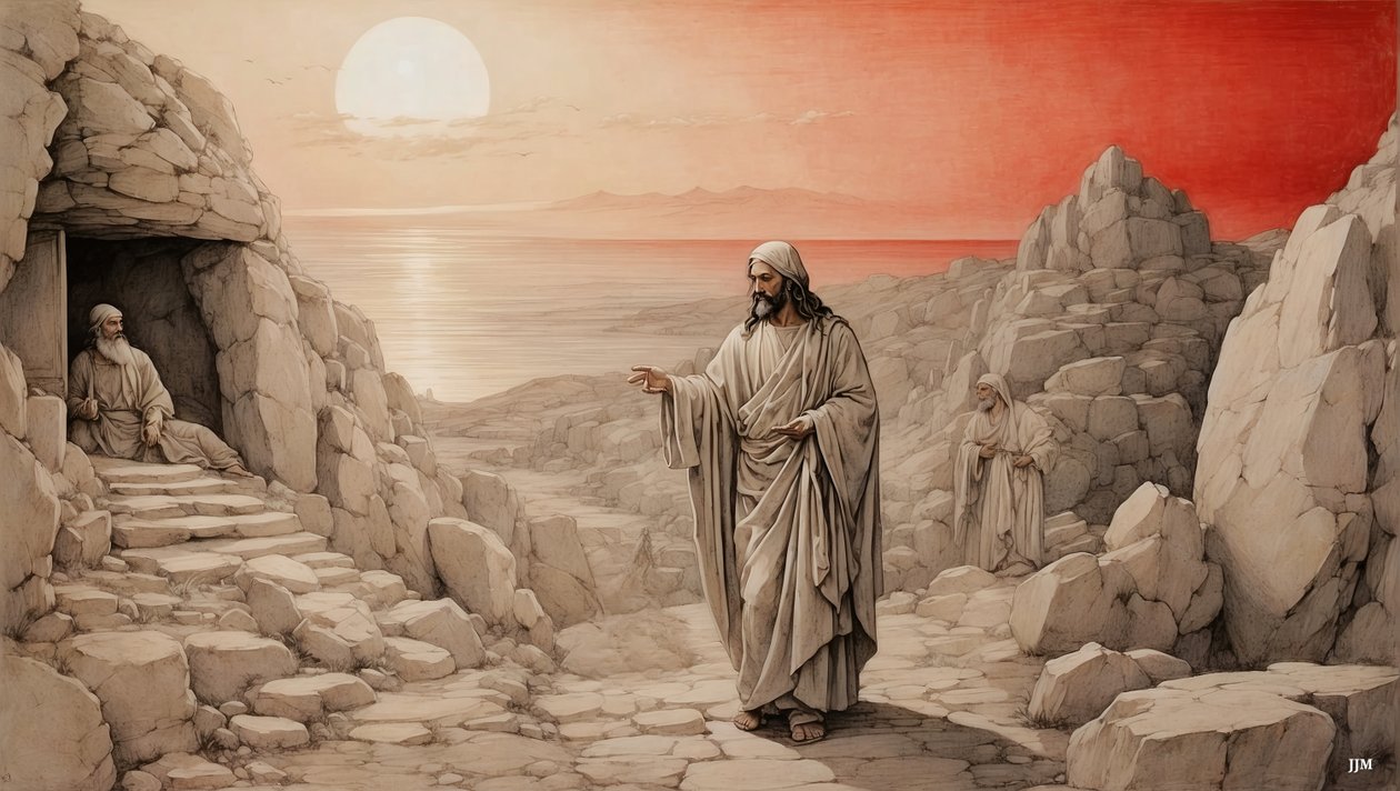 Jesus_uppväcker Lasarus från de döda_02 av Josef Johann Michel