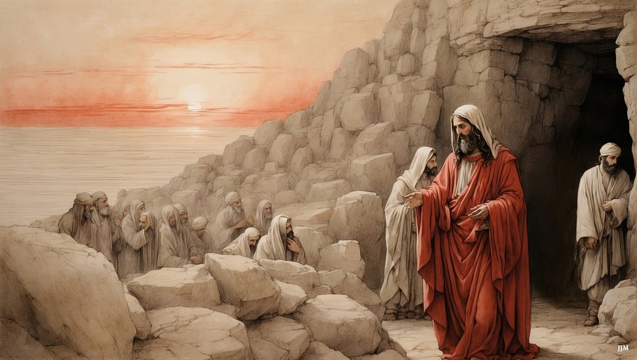 Jesus_uppväcker Lasarus från de döda_03 av Josef Johann Michel