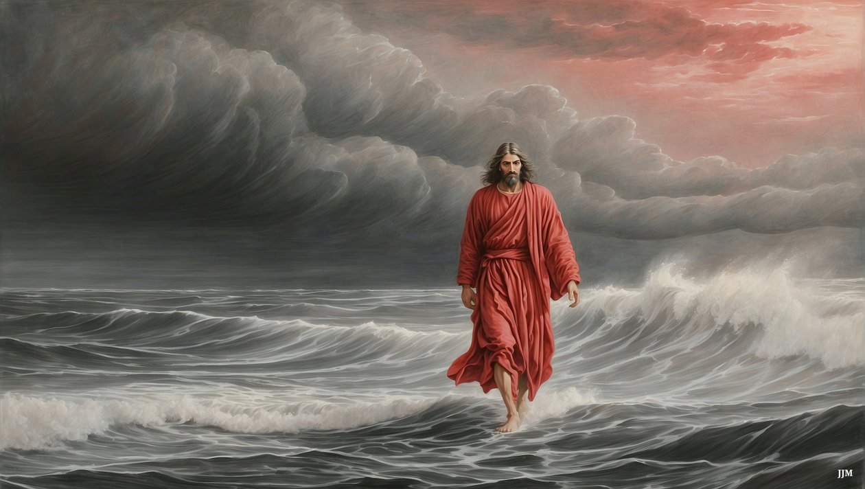 Jesus_går över sjön_01_E av Josef Johann Michel