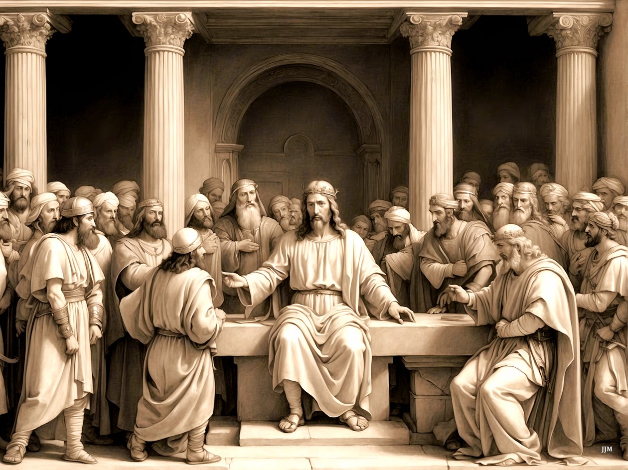 Jesus_undervisar i templet _01 av Josef Johann Michel