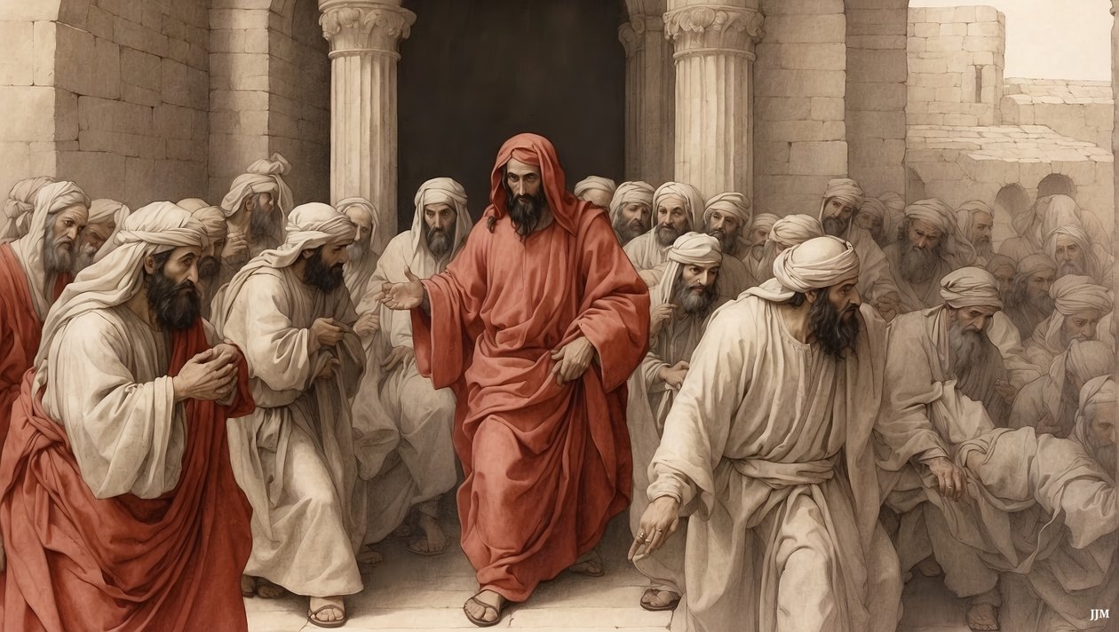 Jesus_driv ut köpmännen ur templet_02 av Josef Johann Michel