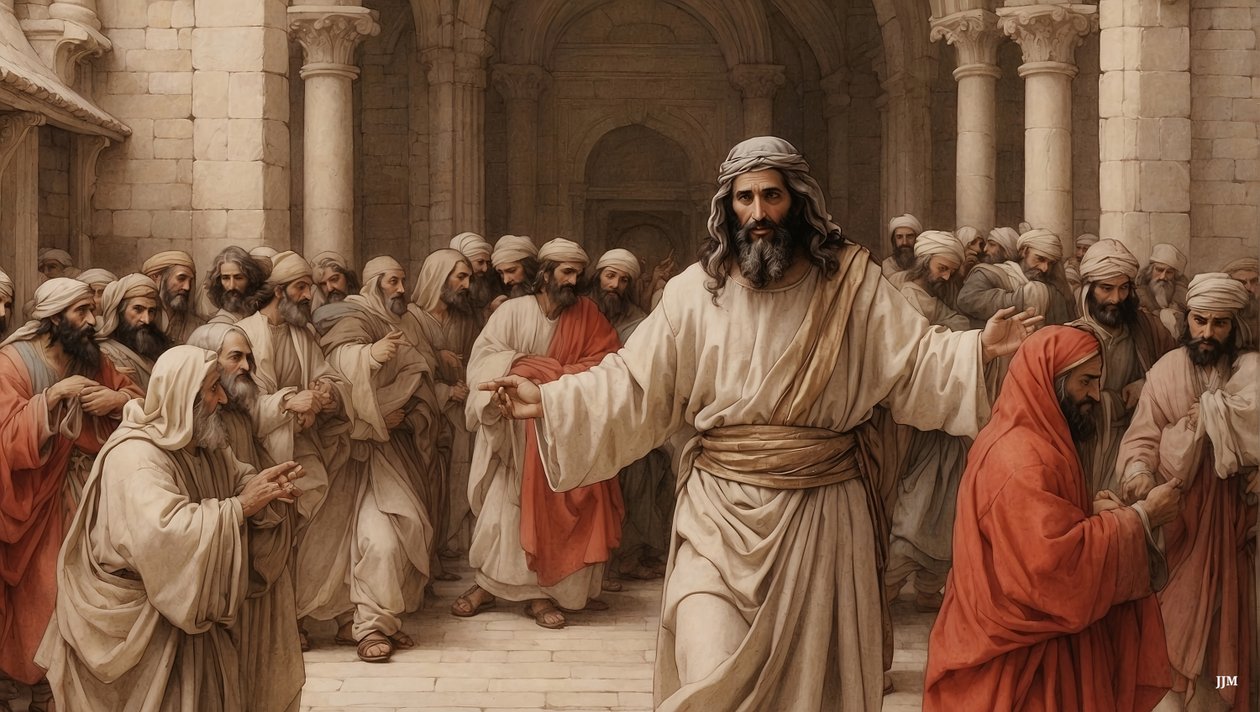 Jesus_driv ut köpmännen ur templet_03 av Josef Johann Michel