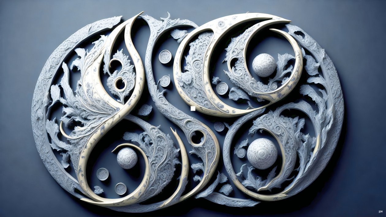 enkaustisk Feng Shui-koncept av YIN OCH YANG _03 av Josef Johann Michel