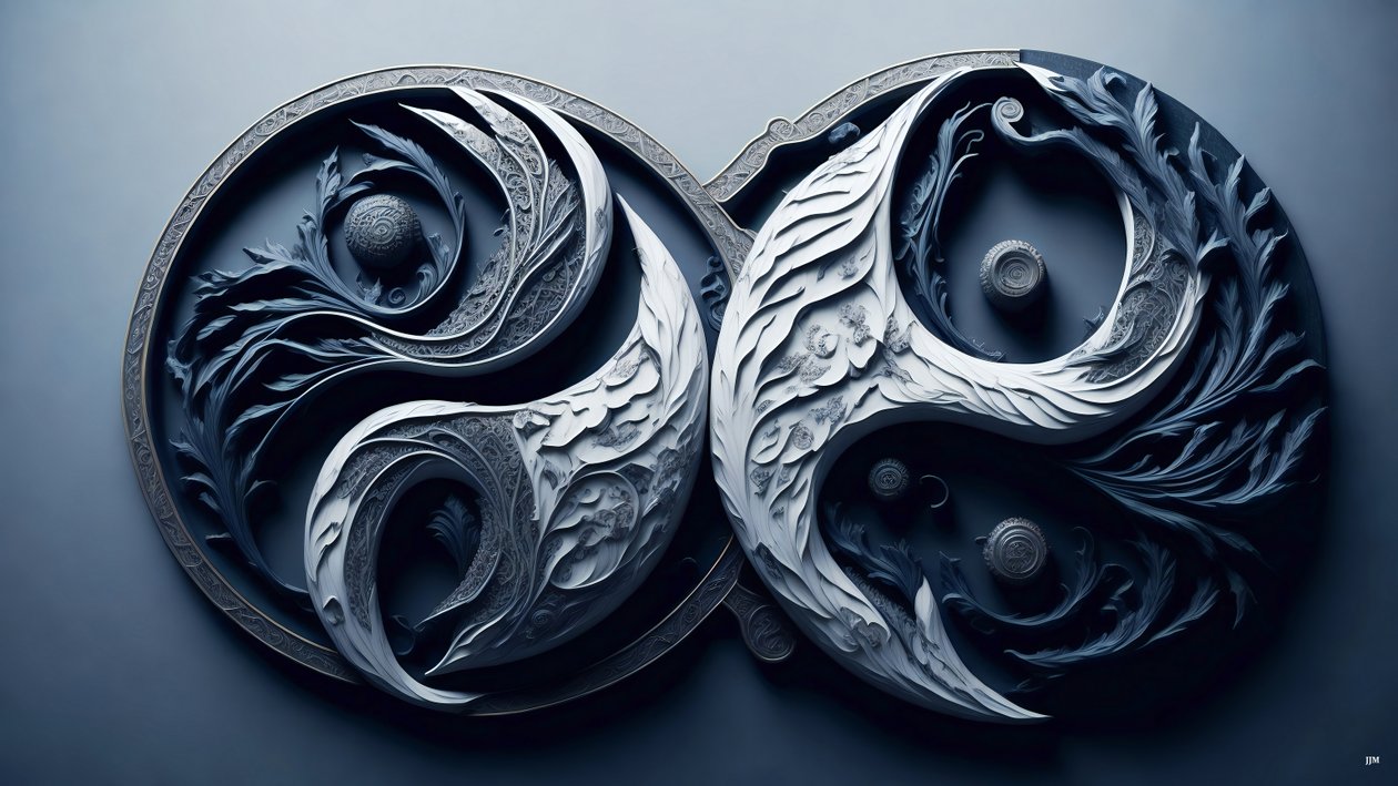 enkaustisk Feng Shui koncept av YIN OCH YANG _05 av Josef Johann Michel