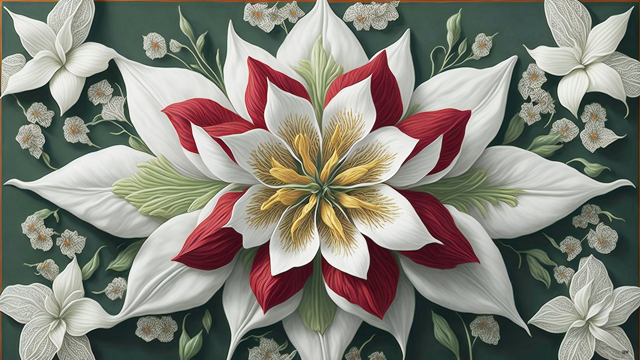 mandala: Amaryllis elements_01 av Josef Johann Michel