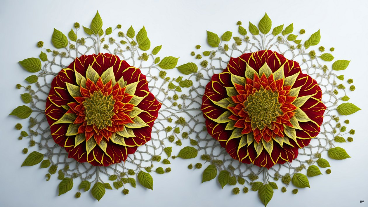 mandala: hibiskus-blommaelement_01 av Josef Johann Michel