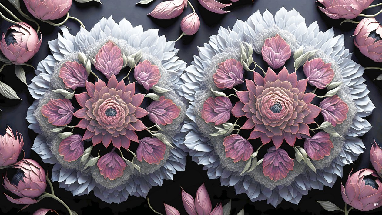 mandala: pioner-blomma element_01 av Josef Johann Michel