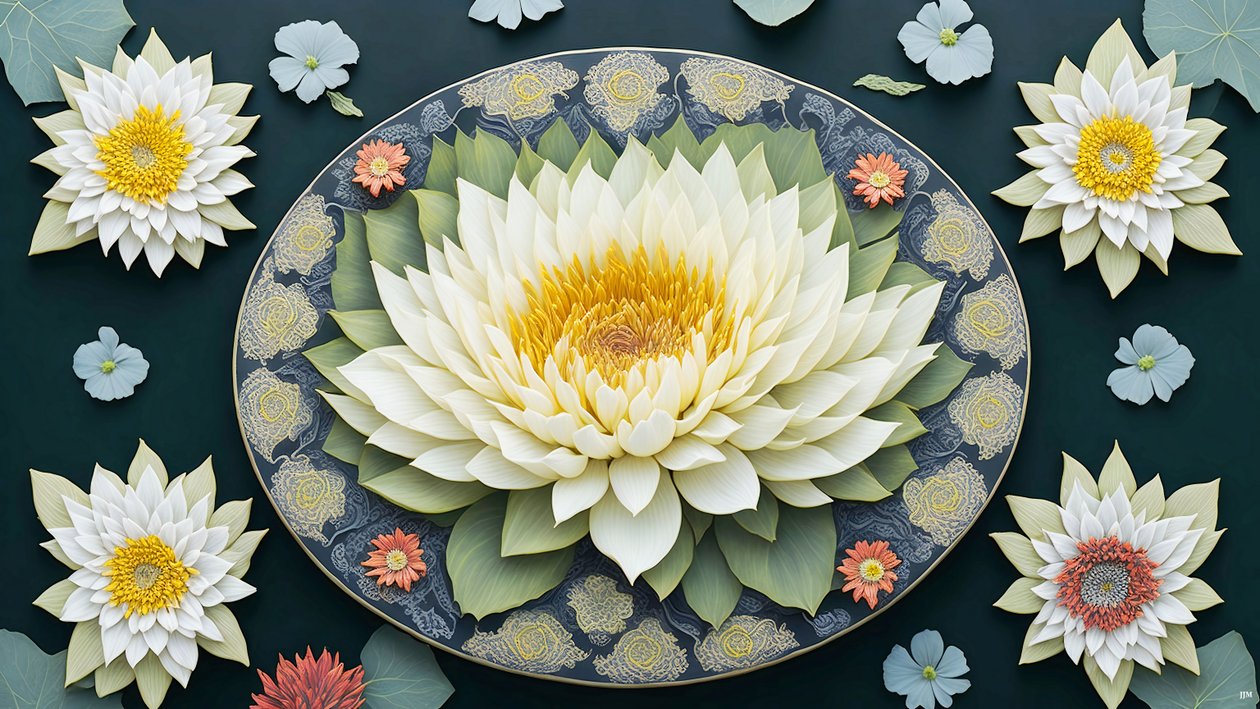 mandala: näckrosor elements_01 av Josef Johann Michel
